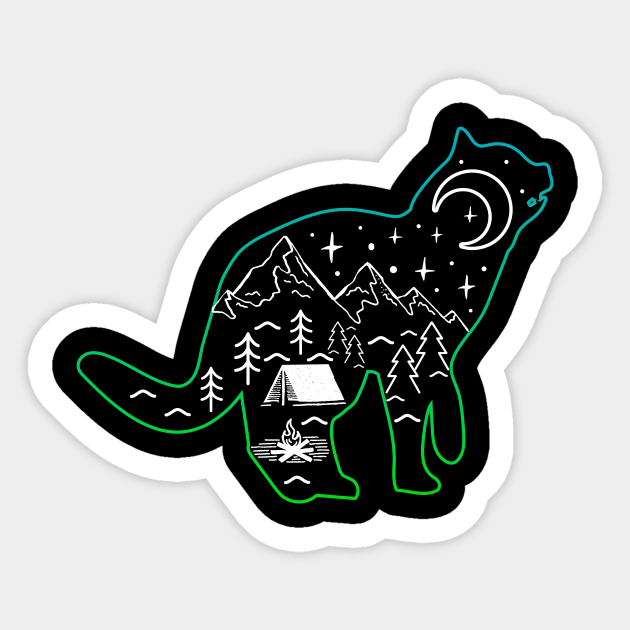 Mountains Cats Sticker by Bongonation